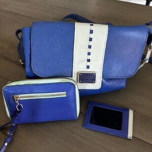 Velez Blue and White Women's Bag Set